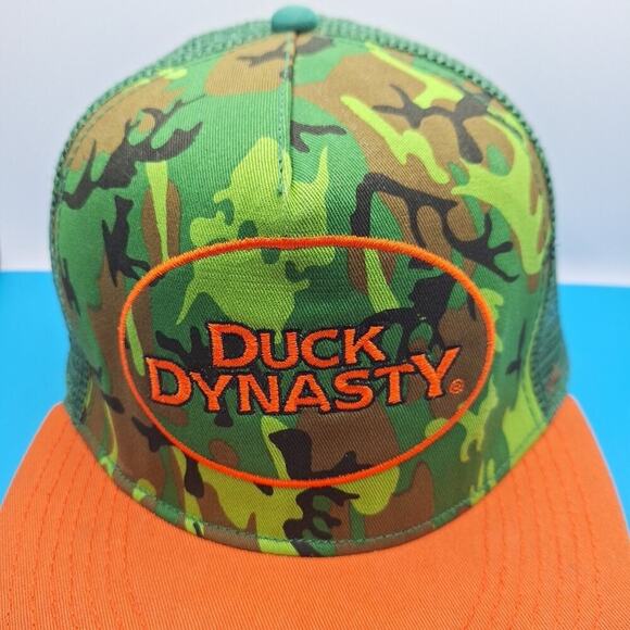 Duck Dynasty Official 2013 Orange & Camouflage Trucker Mesh Snapback Hat Cap - Picture 2 of 7